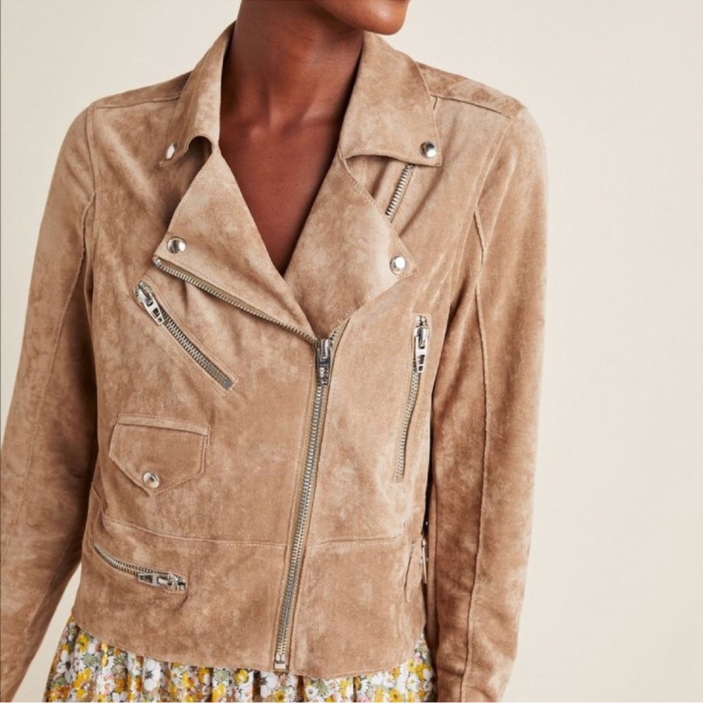 Anthropologie BLANKNYC Elliot Sueded Moto Jacket